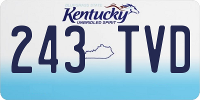 KY license plate 243TVD
