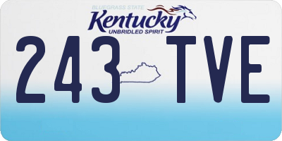 KY license plate 243TVE