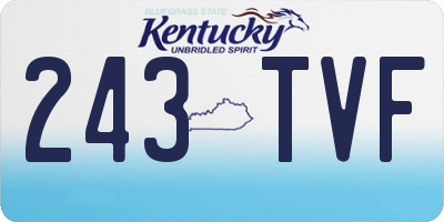 KY license plate 243TVF