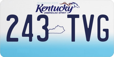 KY license plate 243TVG
