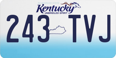 KY license plate 243TVJ