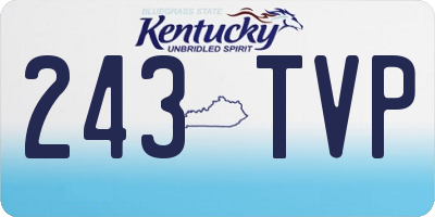 KY license plate 243TVP