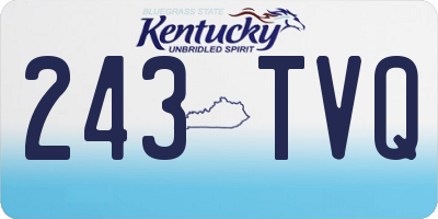 KY license plate 243TVQ