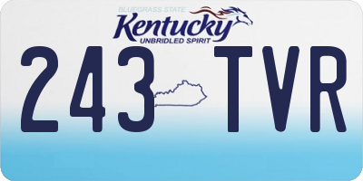 KY license plate 243TVR