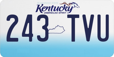 KY license plate 243TVU