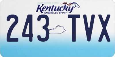 KY license plate 243TVX