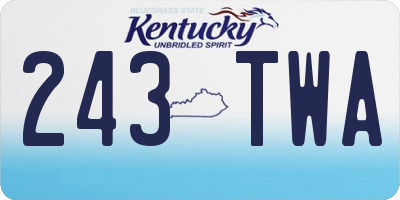 KY license plate 243TWA