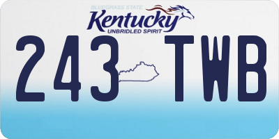 KY license plate 243TWB
