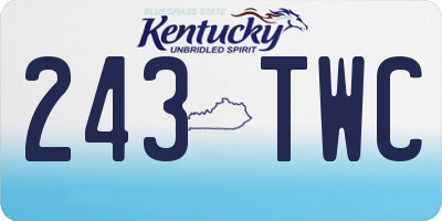 KY license plate 243TWC