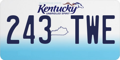 KY license plate 243TWE
