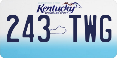 KY license plate 243TWG