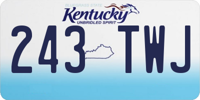KY license plate 243TWJ