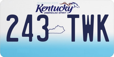 KY license plate 243TWK