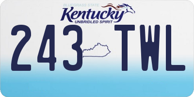 KY license plate 243TWL