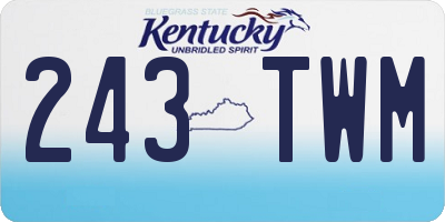 KY license plate 243TWM