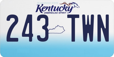 KY license plate 243TWN