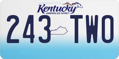 KY license plate 243TWO