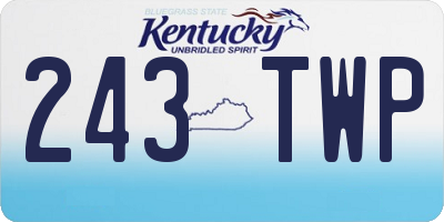 KY license plate 243TWP