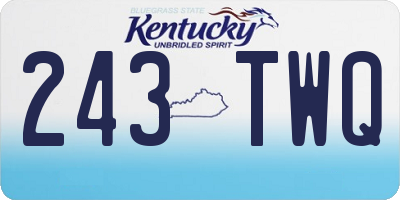 KY license plate 243TWQ
