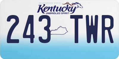 KY license plate 243TWR