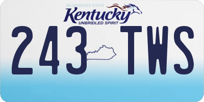 KY license plate 243TWS