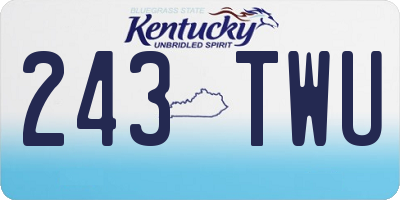 KY license plate 243TWU