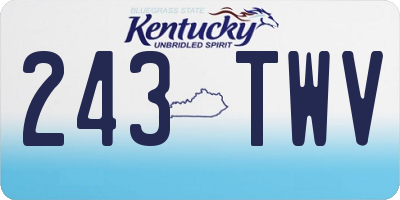 KY license plate 243TWV