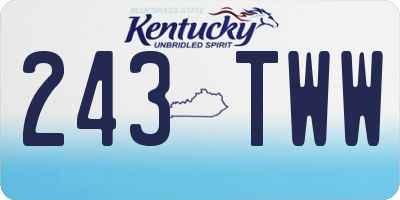 KY license plate 243TWW