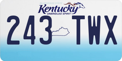 KY license plate 243TWX