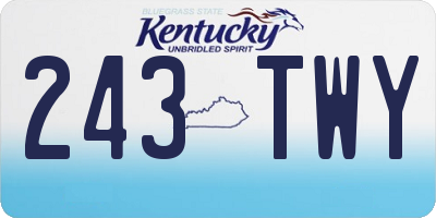 KY license plate 243TWY