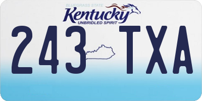KY license plate 243TXA