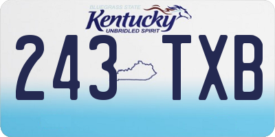 KY license plate 243TXB