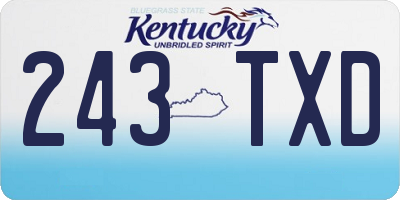 KY license plate 243TXD
