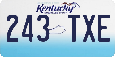 KY license plate 243TXE
