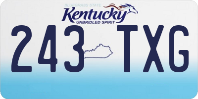 KY license plate 243TXG