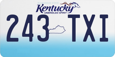 KY license plate 243TXI
