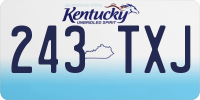 KY license plate 243TXJ