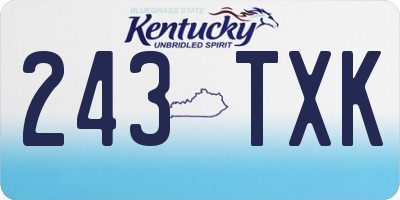 KY license plate 243TXK