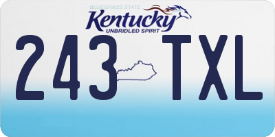KY license plate 243TXL