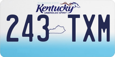 KY license plate 243TXM