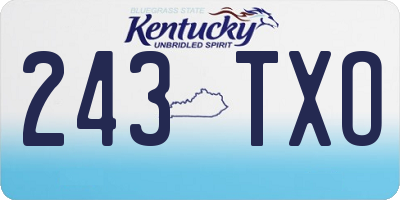 KY license plate 243TXO