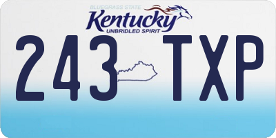 KY license plate 243TXP