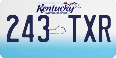 KY license plate 243TXR