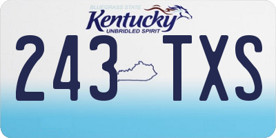 KY license plate 243TXS
