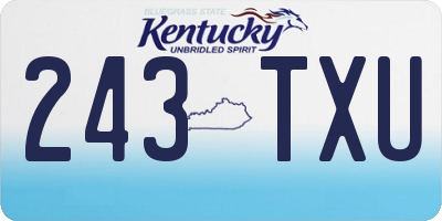 KY license plate 243TXU