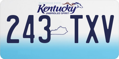KY license plate 243TXV