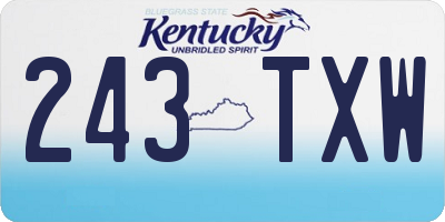 KY license plate 243TXW