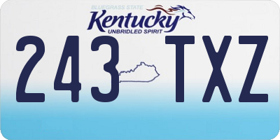 KY license plate 243TXZ