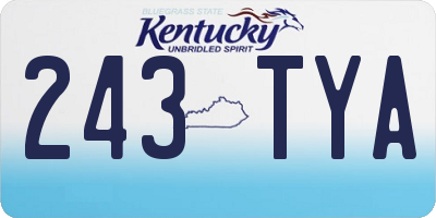 KY license plate 243TYA