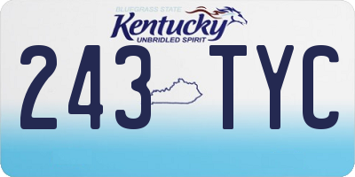 KY license plate 243TYC